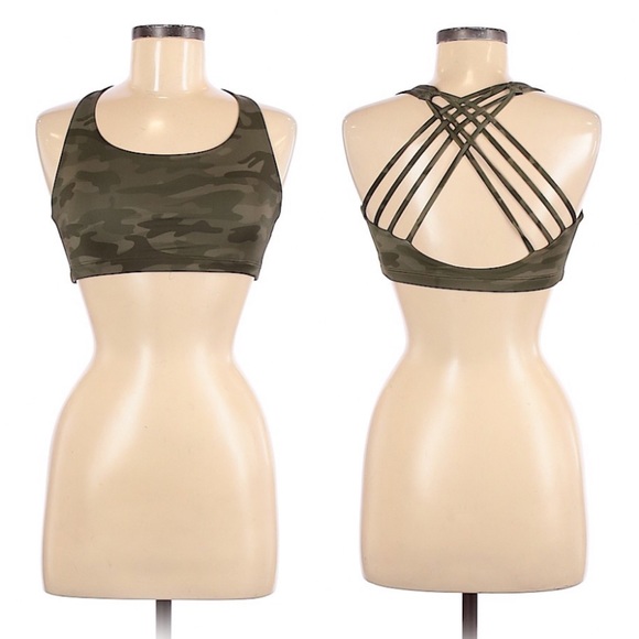 Onzie Yoga Chic Sports Bra Moss Camo Green Sz M - Picture 3 of 5